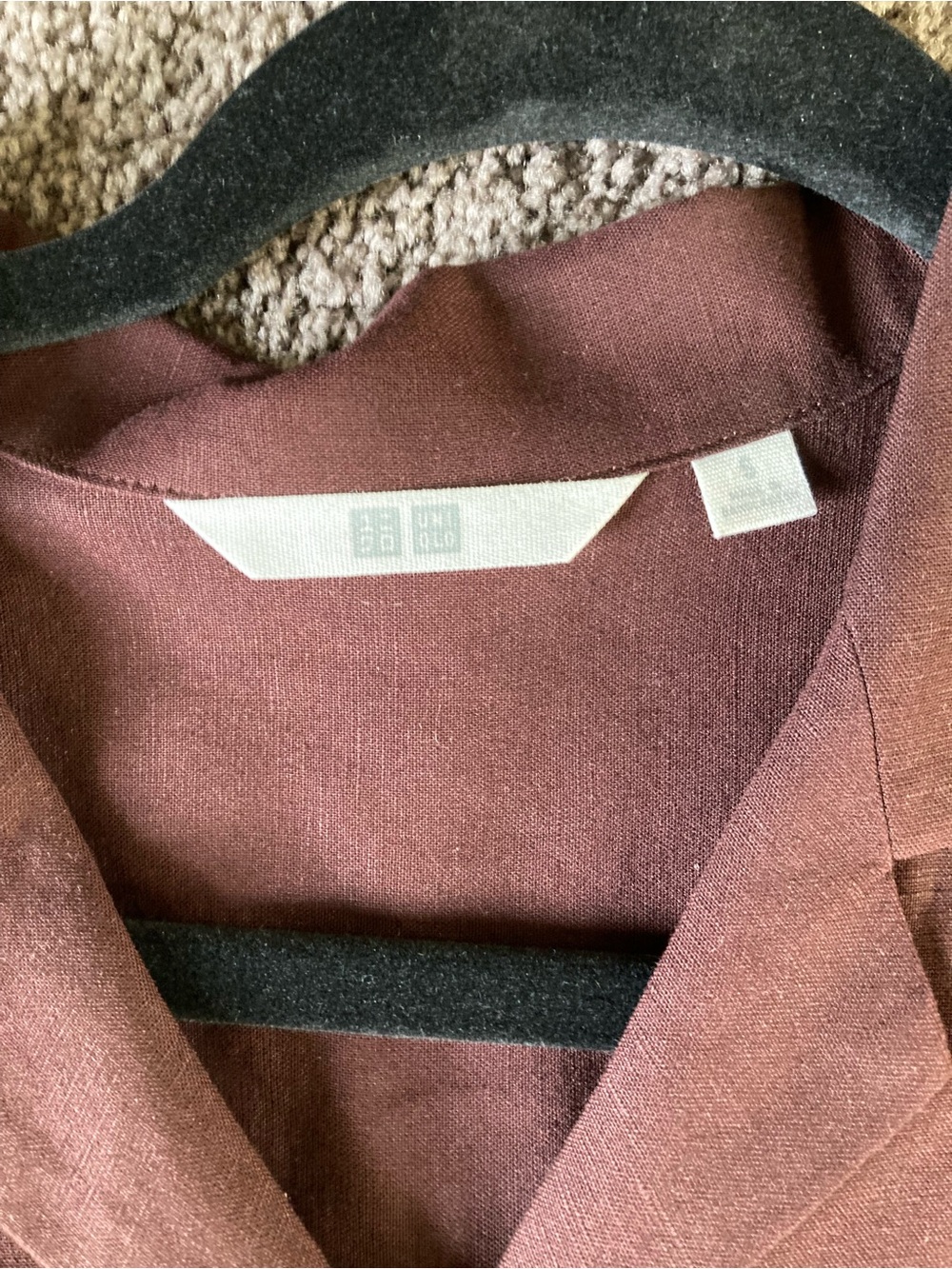 Uniqlo Relaxed Camp Collar Button-Front Top - Brown - Picture 2 of 5